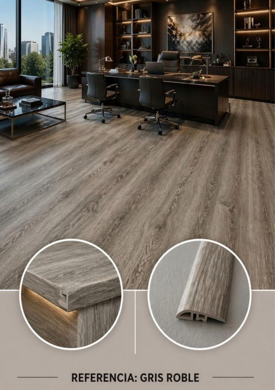 Piso SPC — Gris Roble (Gris madera)