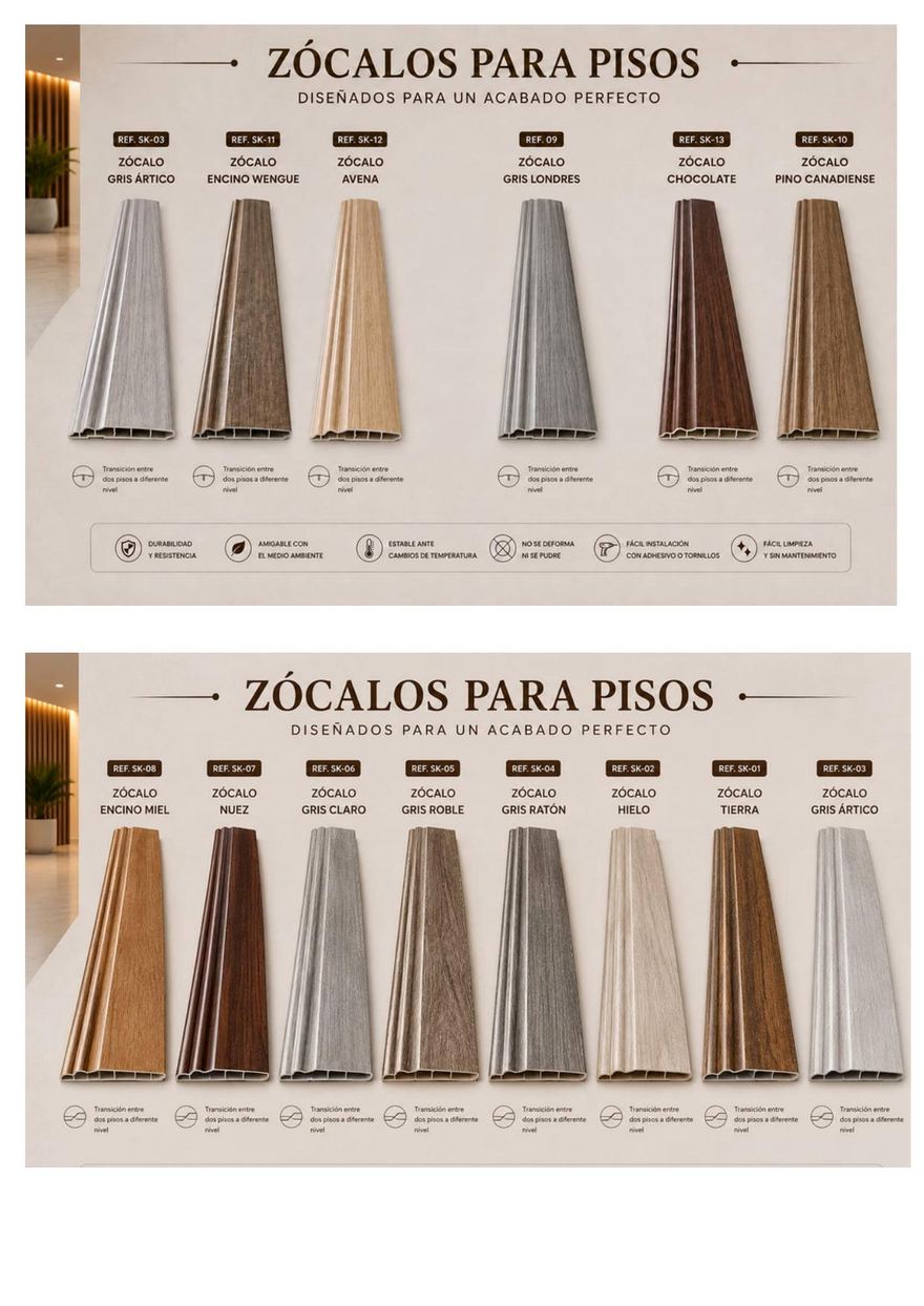 Perfil SPC — Zócalos (Carta de colores)