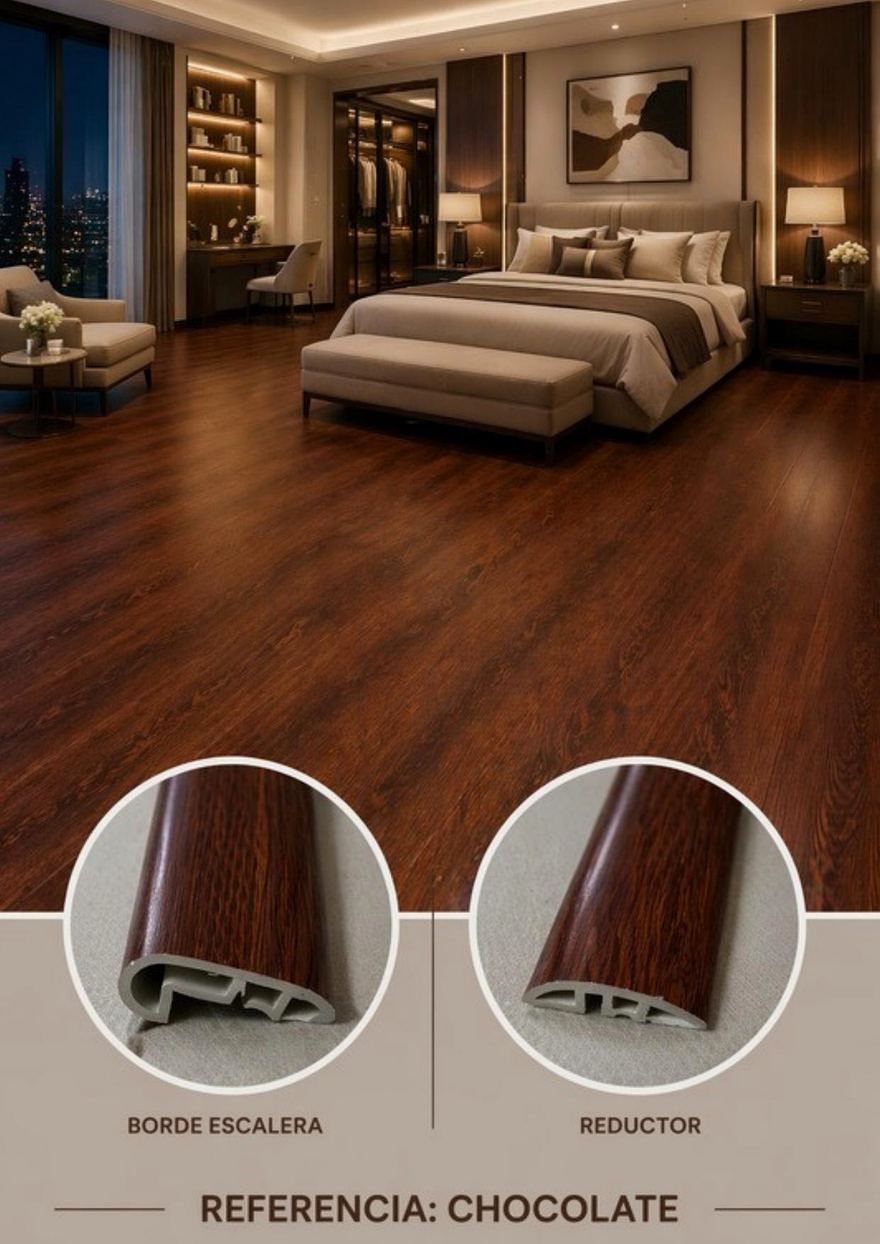 Piso SPC — Chocolate (Madera oscura)