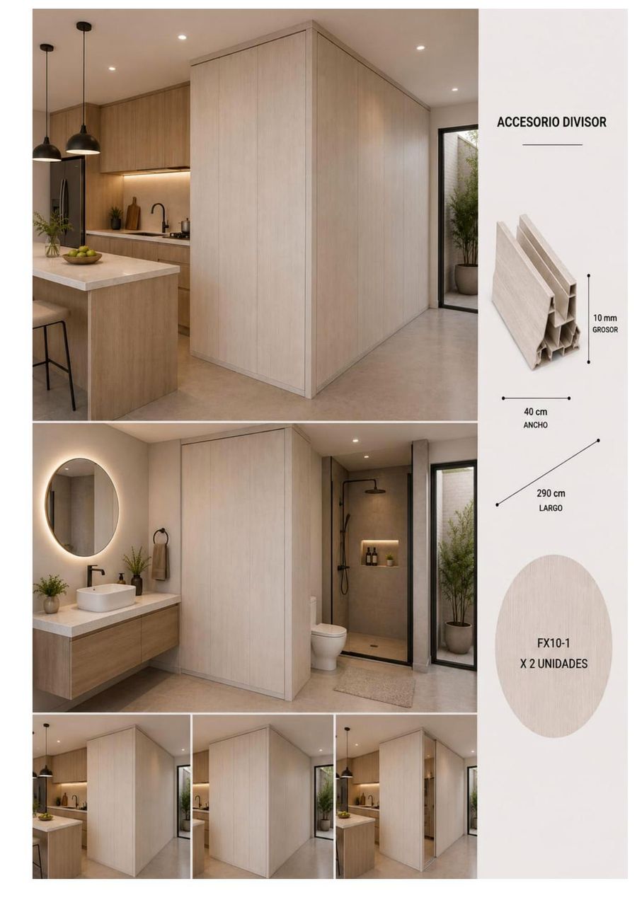 Panel Muro Divisor — FX10-1 (Roble claro)