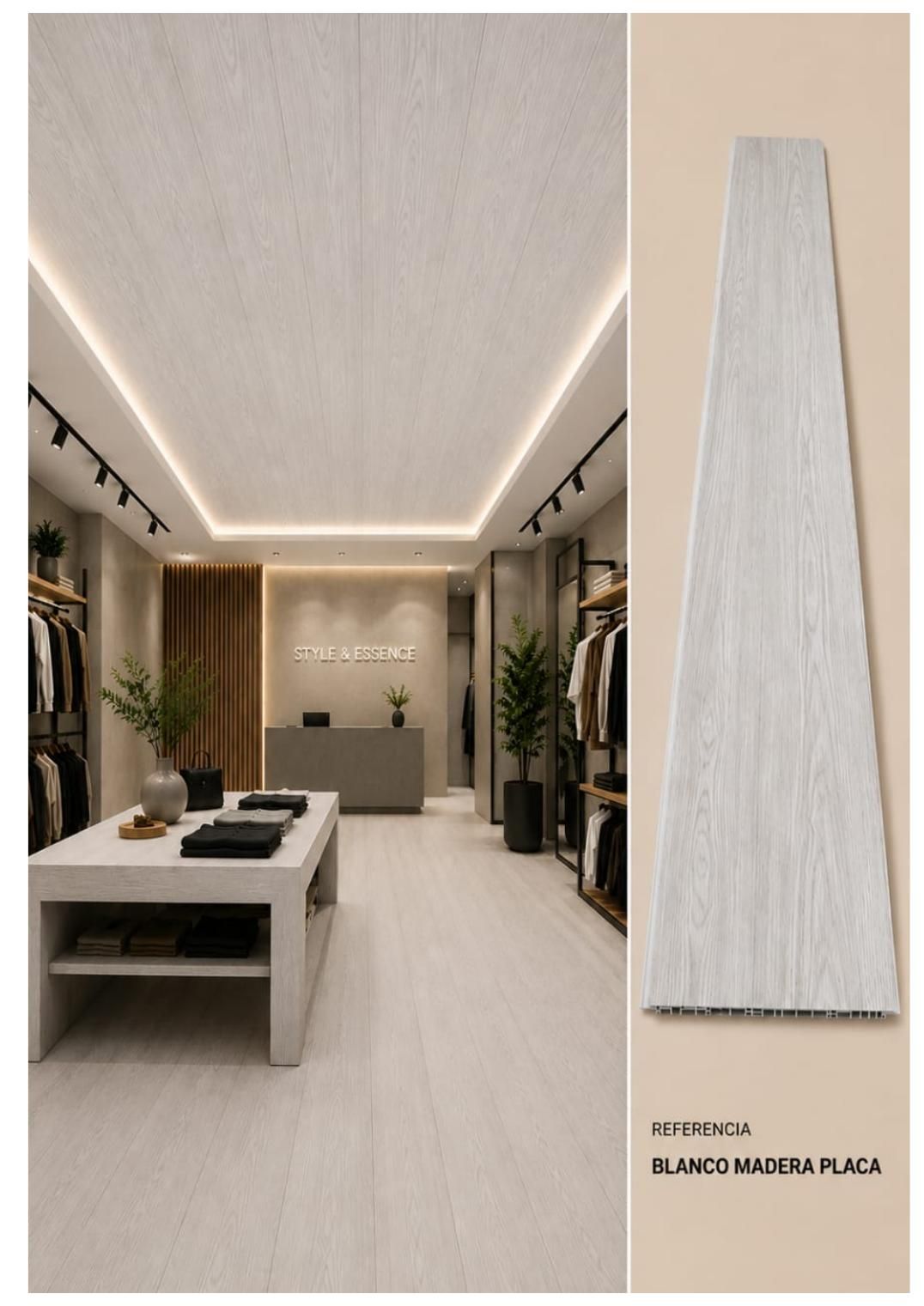 Blanco Madera Placa