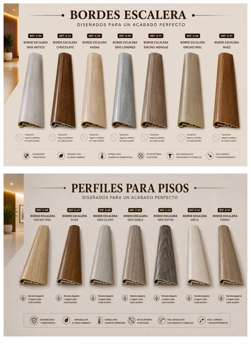 Perfil SPC — Bordes escalera (Carta de colores)