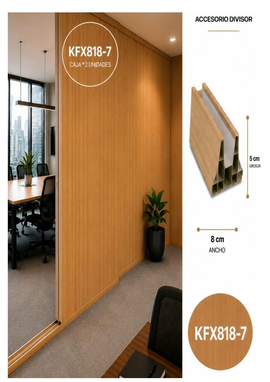 Panel Muro Divisor — KFX818-7 (Roble miel)